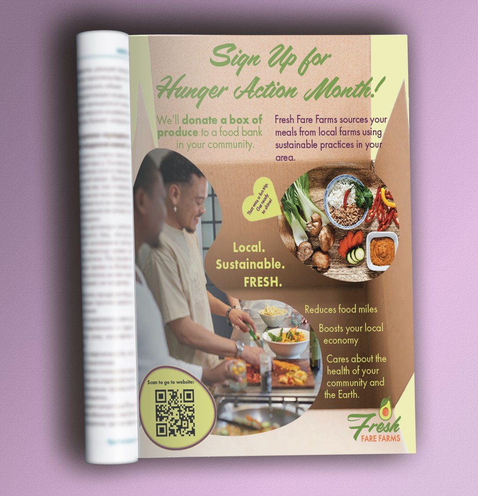 Print Magazine Ad created for a Business following the Brand